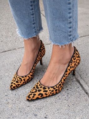 Sam Edelman Leopard Print Pointed Toe Kitten Heels